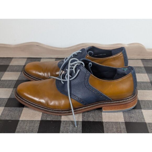 Cole Haan Casual Wing Tip Oxfords w/ Grip Bottom Tan/Blue Men's Size 10 1/2M - Picture 8 of 16